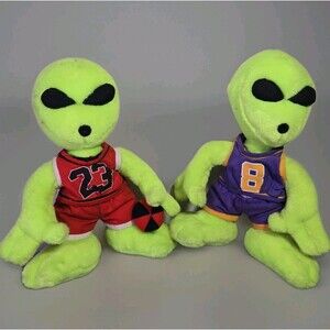 Vintage 1996 Nanco Alien Plush Lot 2 Jordan 23 Bulls Kobe 8 Lakers Basketball 12